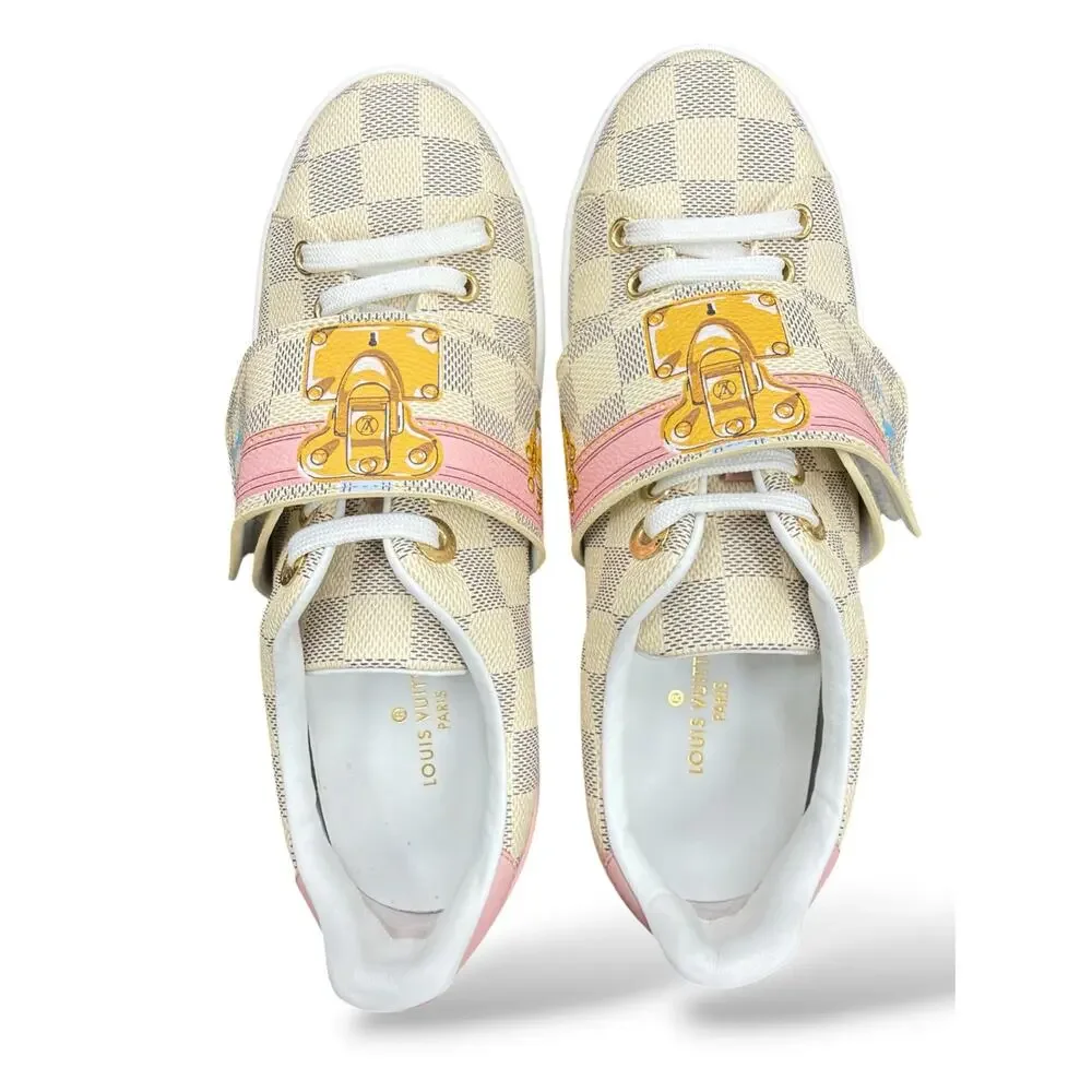 Louis Vuitton Women’s US 5/5.5 2018 Damier Azur Summer Trunks Frontrow Sneakers